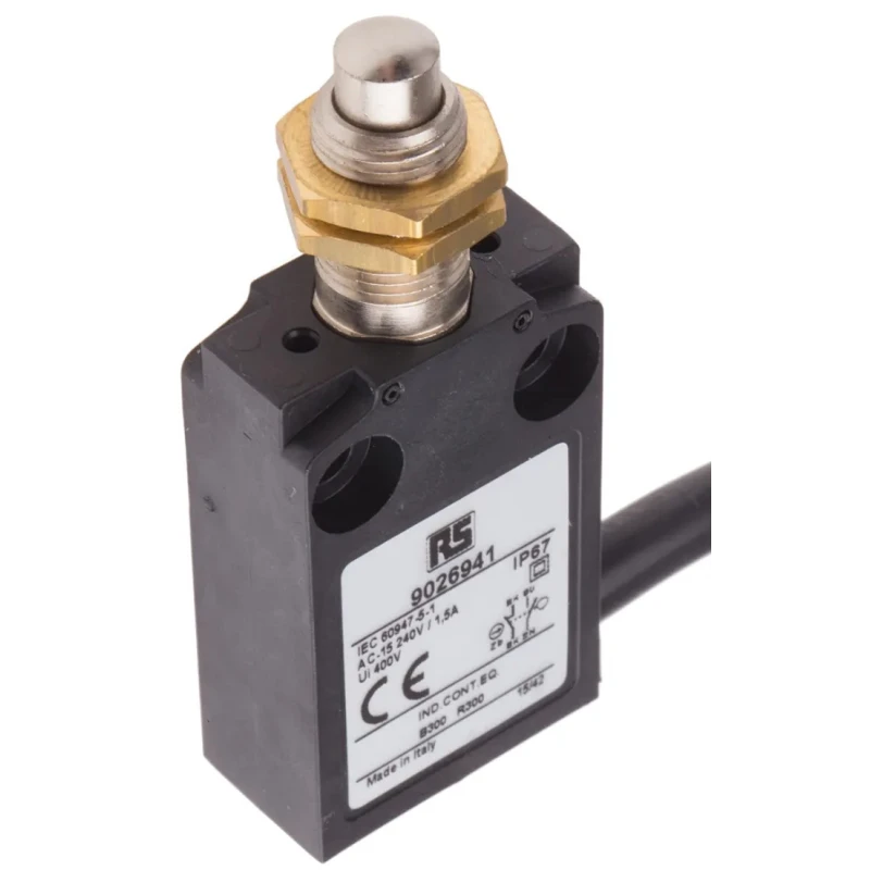 RS PRO Plunger Limit Switch 1 NO/1 NC, IP67, Thermoplastic Housing, 240V AC, 5A IP67