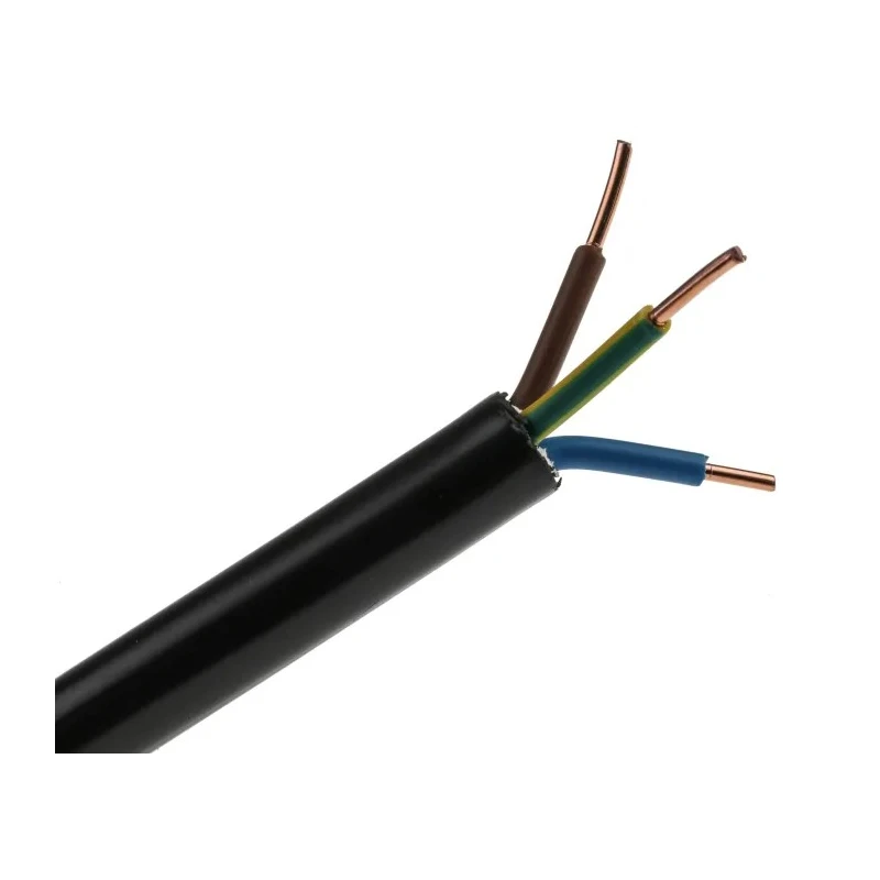 RS PRO 3 Core Power Cable Black 2.5mm² 1kV Flame Retardant Polyvinyl Chloride Jacket 50 m 70 °C 902-8290