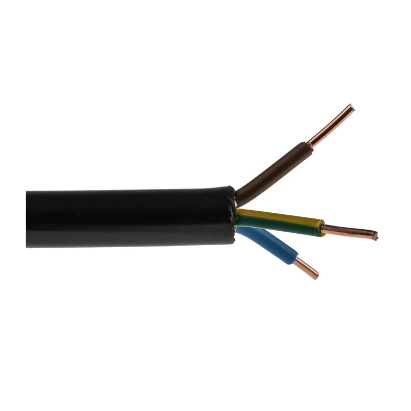 RS PRO 3 Core Power Cable Black 2.5mm² 1kV Flame Retardant Polyvinyl Chloride Jacket 50 m 70 °C 902-8290