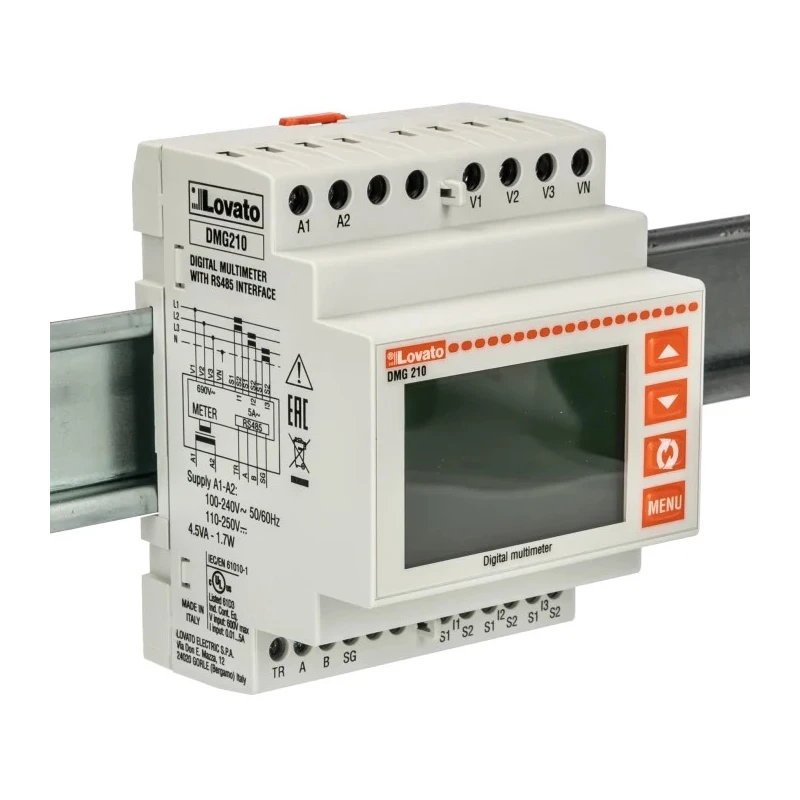 Lovato Electric 3 Phase Electronic LCD Digital Panel Multifunction Meter 830V AC DMG210
