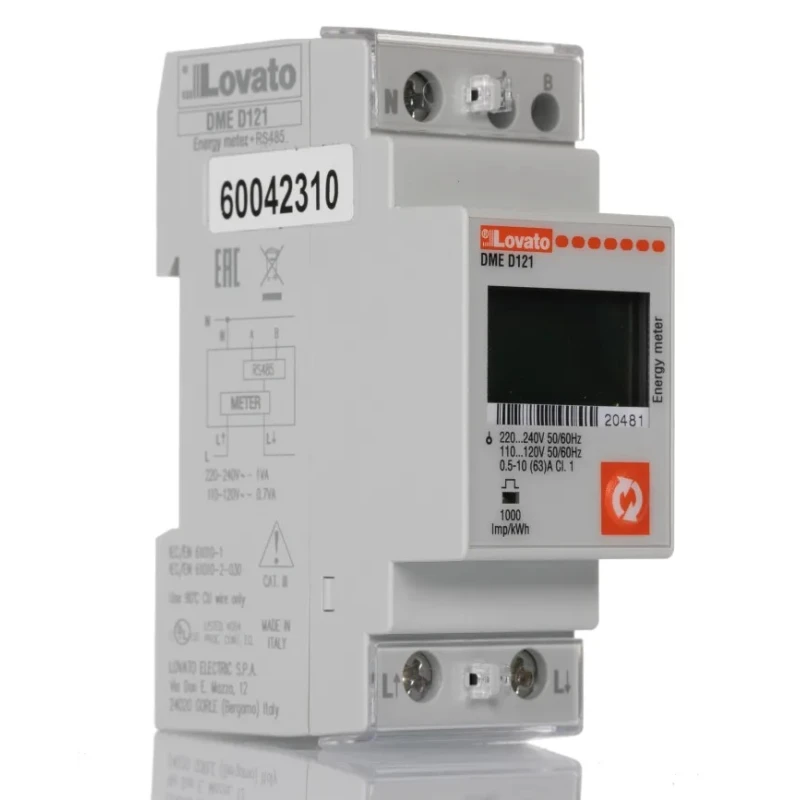 Lovato Electric 1 Phase Electronic LCD Energy Meter 184-264 V AC Measurement DMED121
