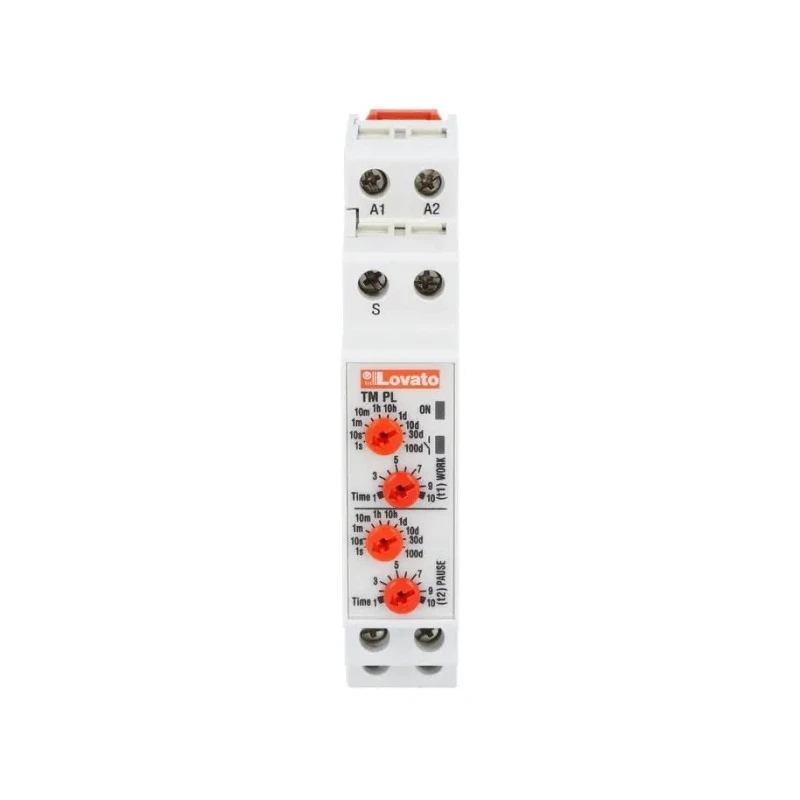 Lovato Electric TM PL Series DIN Rail Timer Relay, 2-Contact, 12 to 240 V DC, 12 V AC, 240 V AC, Time Range 0.1 s to TMPL