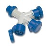 RS PRO Industrial Power Connector Adapter 230V, Rated 16A, IP67 Blue, 2P+T IP67