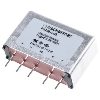 Schaffner Through Hole EMC Filter 1A 250V AC 400Hz Pin 1 Phase FN406