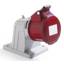 RS PRO Industrial Power Connector Panel Mount 32A 415V IP44 Red 2 Pole 2 Socket IP44