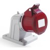 RS PRO Industrial Power Connector Panel Mount 32A 415V IP44 Red 2 Pole 2 Socket IP44