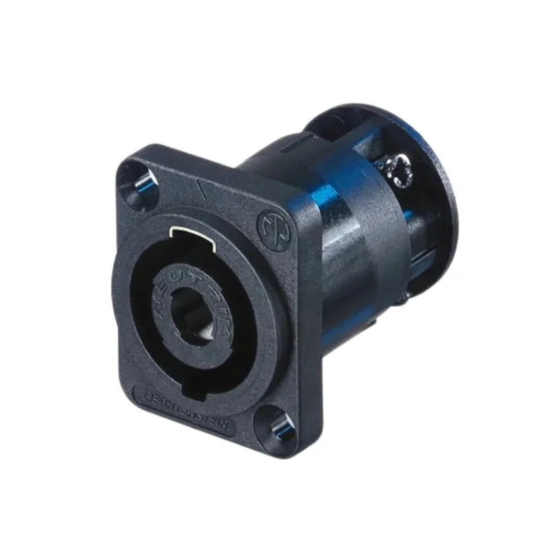 Neutrik Loudspeaker Connector, 4 Way Male Panel Mount Black 30A Screw Termination RSNL4MP-ST
