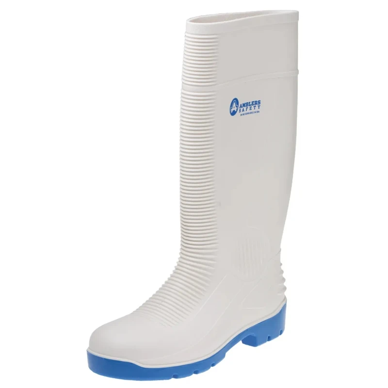 Amblers White Steel Toe Capped Unisex Safety Boots Size UK 7, EU 41, SRA Slip Resistant FS98