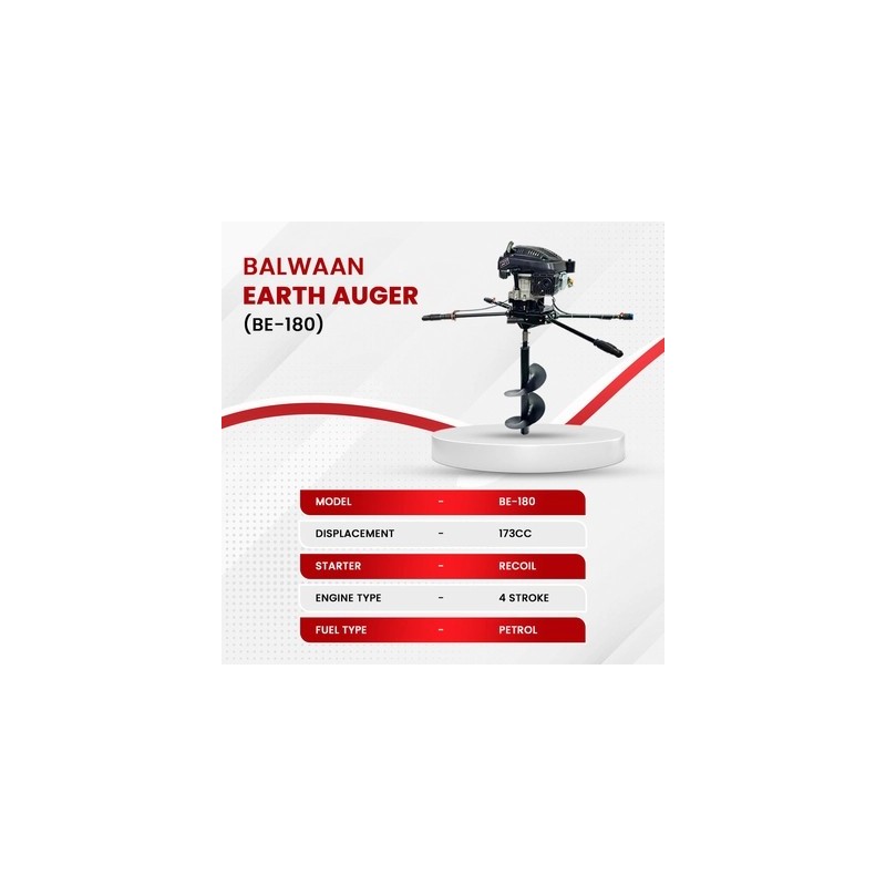 Balwaan Earth Auger BE-180 173cc (Without Bit)