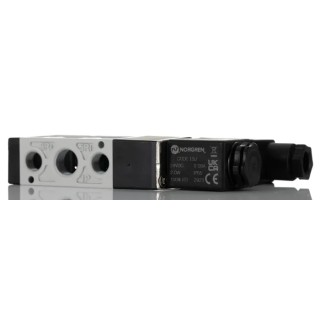 RS PRO Pneumatic Solenoid Valve 5/2 Solenoid/Spring G 24V dc Die Cast Aluminium Body 1020 L/min Flow Rate 907-6387