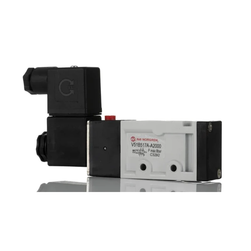 RS PRO Pneumatic Solenoid Valve 5/2 Solenoid/Spring G 24V dc Die Cast Aluminium Body 1020 L/min Flow Rate 907-6387