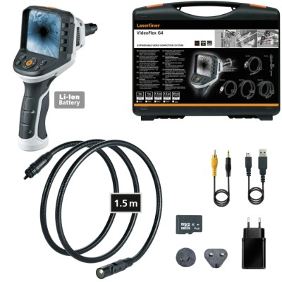 Laserliner 17 mm Probe Inspection Camera Kit with 1500 mm Probe Length, 640 x 480 pixel Resolution, LED Illumination 092.947A