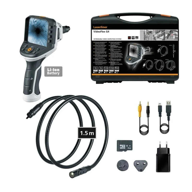 Laserliner 17 mm Probe Inspection Camera Kit with 1500 mm Probe Length, 640 x 480 pixel Resolution, LED Illumination 092.947A