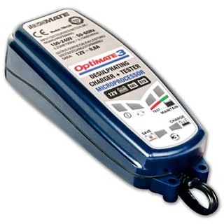 TecMate OptiMate 3 Automotive 12V Lead Acid Battery Charger 800mA with UK Plug TM432