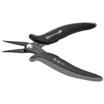 CK 1-Piece Round Nose Plier, 152mm Overall Length, 49mm Jaw, Dual Component Handle, ESD Safe, Black Oxide Finish T3889