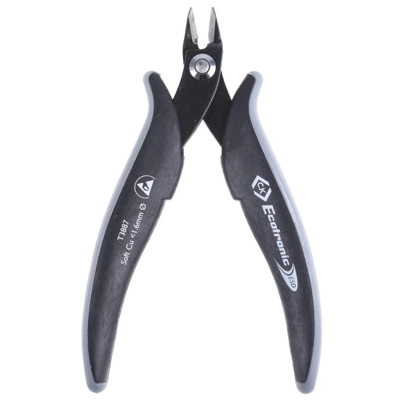 CK Full Flush ESD Safe Side Cutter 136mm Overall Length Special Tool Steel Blade T3887