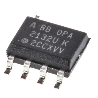 Texas Instruments Operational Amplifier, JFET Input, 8 MHz Gain Bandwidth, 2 Channels, 8-Pin 18V SOIC OPA2132UA