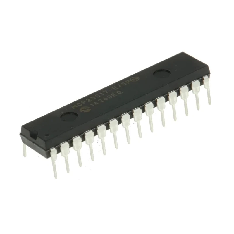 Microchip 16-Channel I/O Expander SPI PDIP 28 MCP23S17-E/SP, 10MHz Clock, 1.8-5.5V Supply, Through Hole Mount