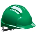 JSP Green Ventilated Adjustable Safety Helmet with Ratchet Suspension EVO3 
