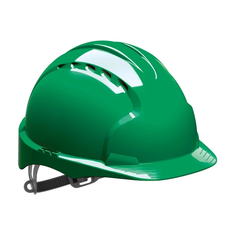 JSP Green Ventilated Adjustable Safety Helmet with Ratchet Suspension EVO3 