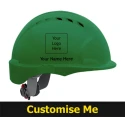 JSP Green Ventilated Adjustable Safety Helmet with Ratchet Suspension EVO3 