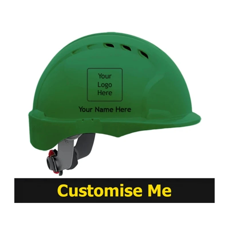 JSP Green Ventilated Adjustable Safety Helmet with Ratchet Suspension EVO3 