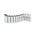 GearWrench 14-Piece 3/8 in Drive 6 Point Deep Metric Socket Set Alloy Steel Chrome Finish 80554