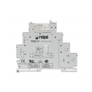 Relpol Electromechanical Interface Relay DIN Rail Mount SPDT 6A 230V AC Coil PIR6W