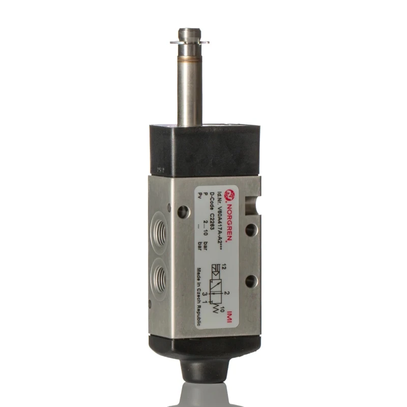 Norgren Pneumatic Solenoid Valve, Solenoid/Spring G Actuation, 24V, 2W Power, 3 Ports, 1/8 to 1/2 in Port Size V60A417A-A2000