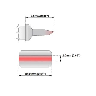 Thermaltronics 9 mm Bevel 10.41 mm Soldering Iron Tip M8LB125 for TMT-9000S-1, TMT-9000S-2, MX-500, MX-5000, MX-5200