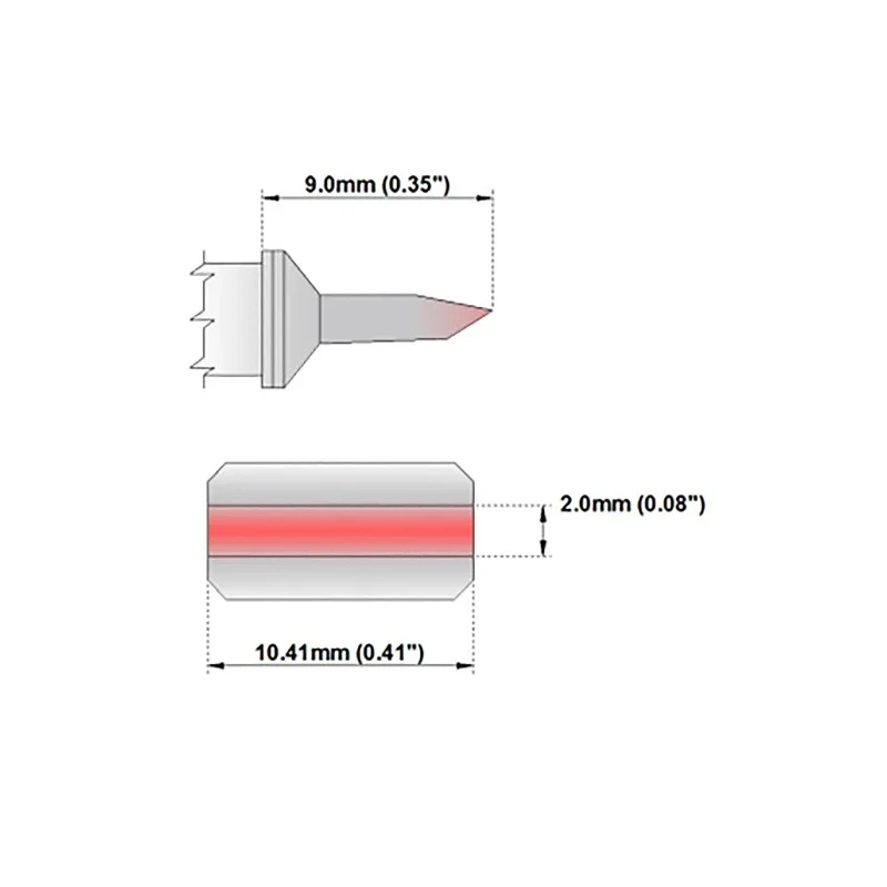 Thermaltronics 9 mm Bevel 10.41 mm Soldering Iron Tip M8LB125 for TMT-9000S-1, TMT-9000S-2, MX-500, MX-5000, MX-5200