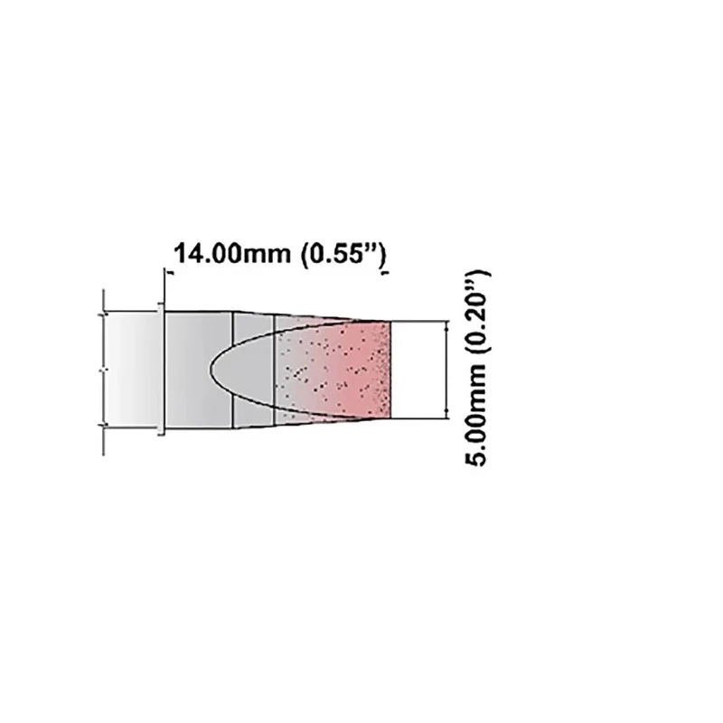 Thermaltronics 5 mm Straight Chisel 14 mm Soldering Iron Tip for use with TMT-2000S-SM S75CH050