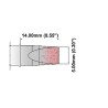 Thermaltronics 5 mm Straight Chisel 14 mm Soldering Iron Tip for use with TMT-2000S-SM S75CH050