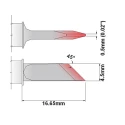 Thermaltronics 4.5 mm Straight Knife 16.65 mm Soldering Iron Tip with 45° Tip Angle for TMT-2000PS, MFR-PS2200 S75DS045