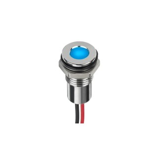 RS PRO Blue Panel Mount LED Indicator 8 mm, Wire Termination, IP67, 24V dc 220-8947