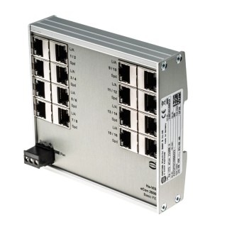 HARTING Unmanaged 16 Port Ethernet Switch 100Mbps Industrial DIN-Rail Mount 24020160010