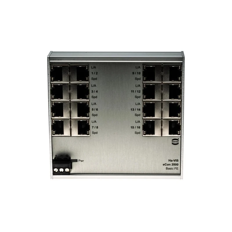 HARTING Unmanaged 16 Port Ethernet Switch 100Mbps Industrial DIN-Rail Mount 24020160010