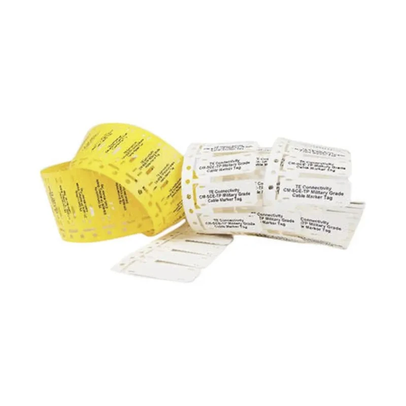 TE Connectivity Cable Labels White Print 50.8 mm Width 12.7 mm Length 250 Per Pack CM-SCE-TP-1/2-4H-9