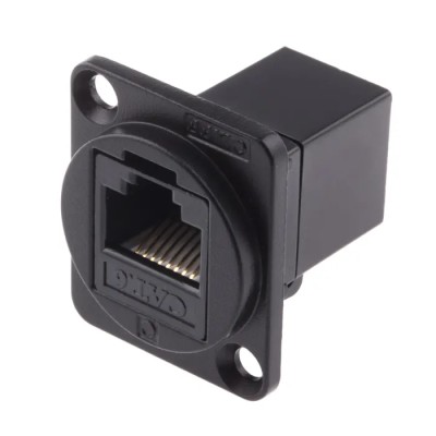 RS PRO 2 Port RJ45 UTP Feed Through Connector Cat6, RJ45 Interface, 31mm x 26mm x 25mm 916-0255