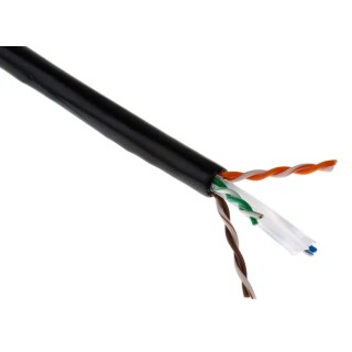 RS PRO Ethernet Cable Cat6 100 m Black Unterminated U/UTP Polyethylene Cat6