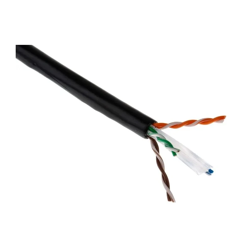 RS PRO Ethernet Cable Cat6 100 m Black Unterminated U/UTP Polyethylene Cat6