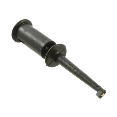 Pomona Black Hook Clip 2 mm Tip, 60V DC Voltage, 3A Current, 9.1 mm Socket, Glass Filled Nylon Insulation 4233-0