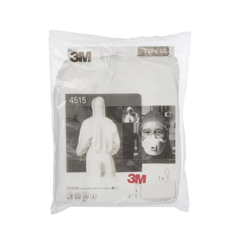 3M Disposable Coverall White SMS Fabric Splash Resistant Solid Protection Dust Protection 2XL 115 to 124 cm 7000089615