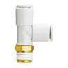 SMC Pneumatic Male Run Tee Fitting 304 Stainless Steel 8 mm Push In Threaded-to-Tube, 1 MPa MAX Operating KQ2Y08-G01A