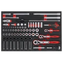 Teng Tools 77-Piece 1/2 in, 1/4 in, 3/8 in Regular Socket Set with Square Drive TTESK77