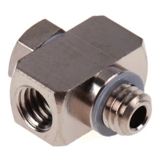 SMC Pneumatic M5 Female Connection Fitting, Nitrile Rubber (NBR), Polyvinyl Chloride, Electroless Nickel Plated, 303 M-5UT