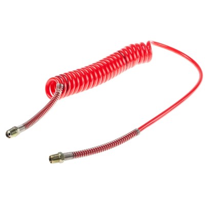RS PRO 2 m Red Polyurethane Recoil Hose, 65 °C Maximum Operating Temperature, -20 °C Minimum Operating Temperature 917-2457