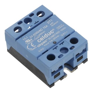 Celduc SO8 Series Solid State Relay, 50 A Load, 275 V AC Load, DIN Rail Mount, 265 V AC/DC Control SO845970