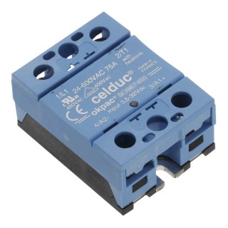 Celduc SO8 Series Solid State Relay, 125 A Load, DIN Rail Mount, 690 V AC Load, 32V Control SO889060