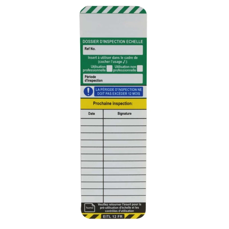 Brady Safety Ladder Tag Black Yellow White Green French Language 10 Per Pack LAD-FR-EITL-12-10